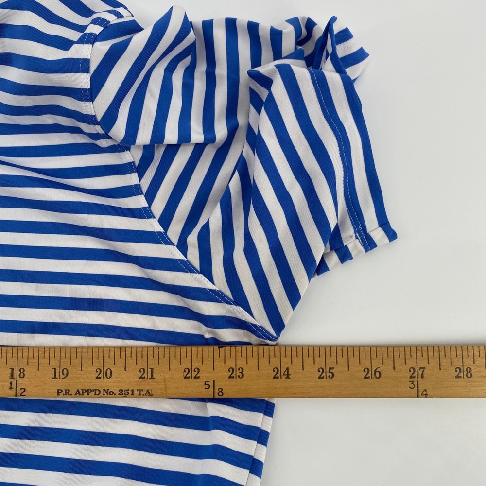 Nike Golf Dri-FIT Polo Shirt Mens XL Blue White Striped Short Sleeve Swoosh - Picture 7 of 7